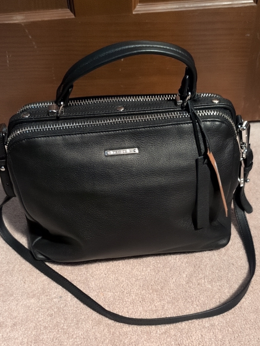 Linea Pelle Black Leather Eden Satchel